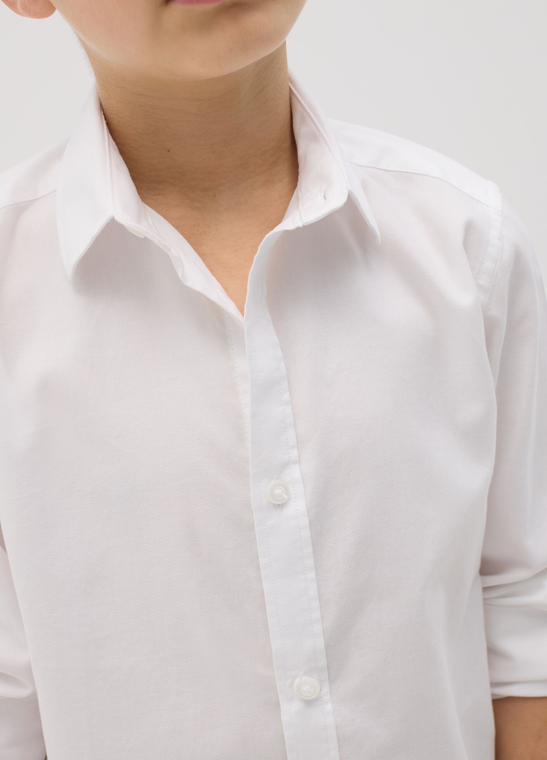 Shirt in solid colour cotton