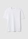 White pure cotton T-shirt with relaxed fit and finished crew neck_4