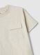 Children's beige pure cotton T-shirt regular fit with pocket_2