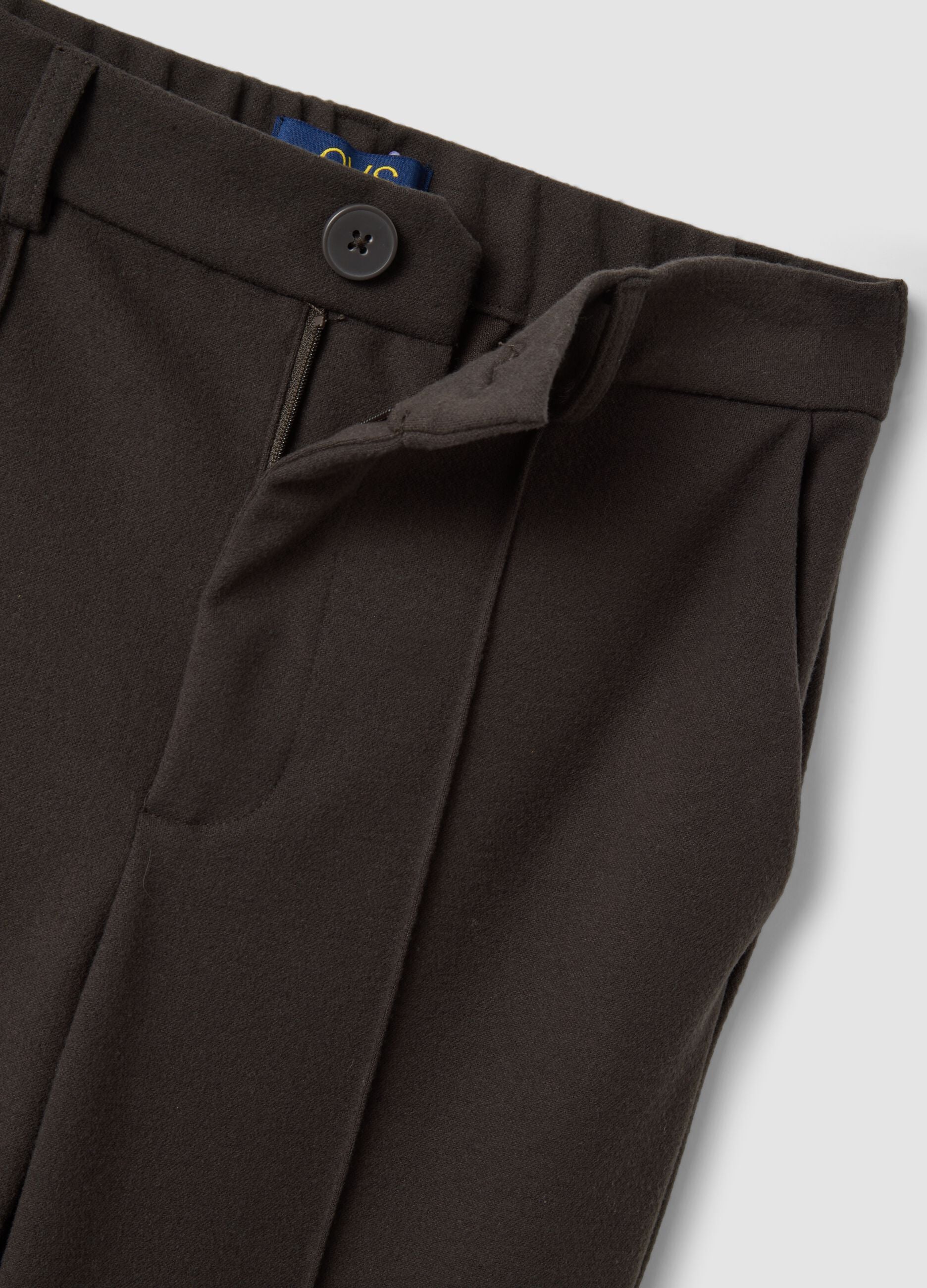 Pantaloni marroni in viscosa elasticizzata straight fit