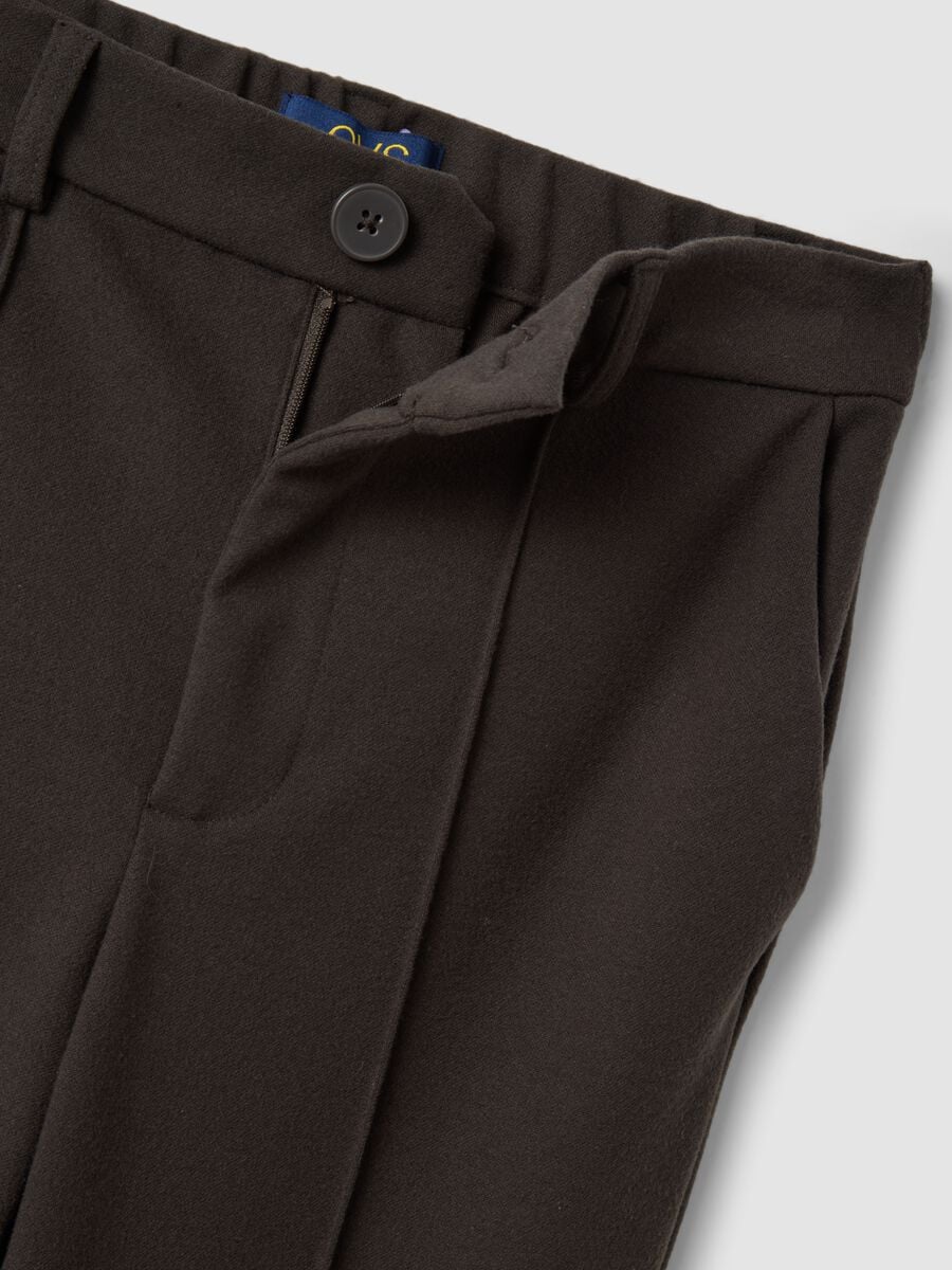 Brown stretch-viscose straight-fit trousers_5