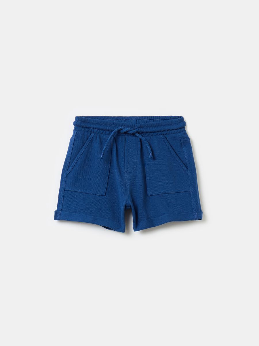 Piquet Bermuda shorts with drawstring_0