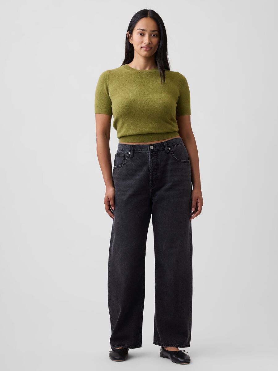 Jeans neri in puro cotone a gamba dritta over_4