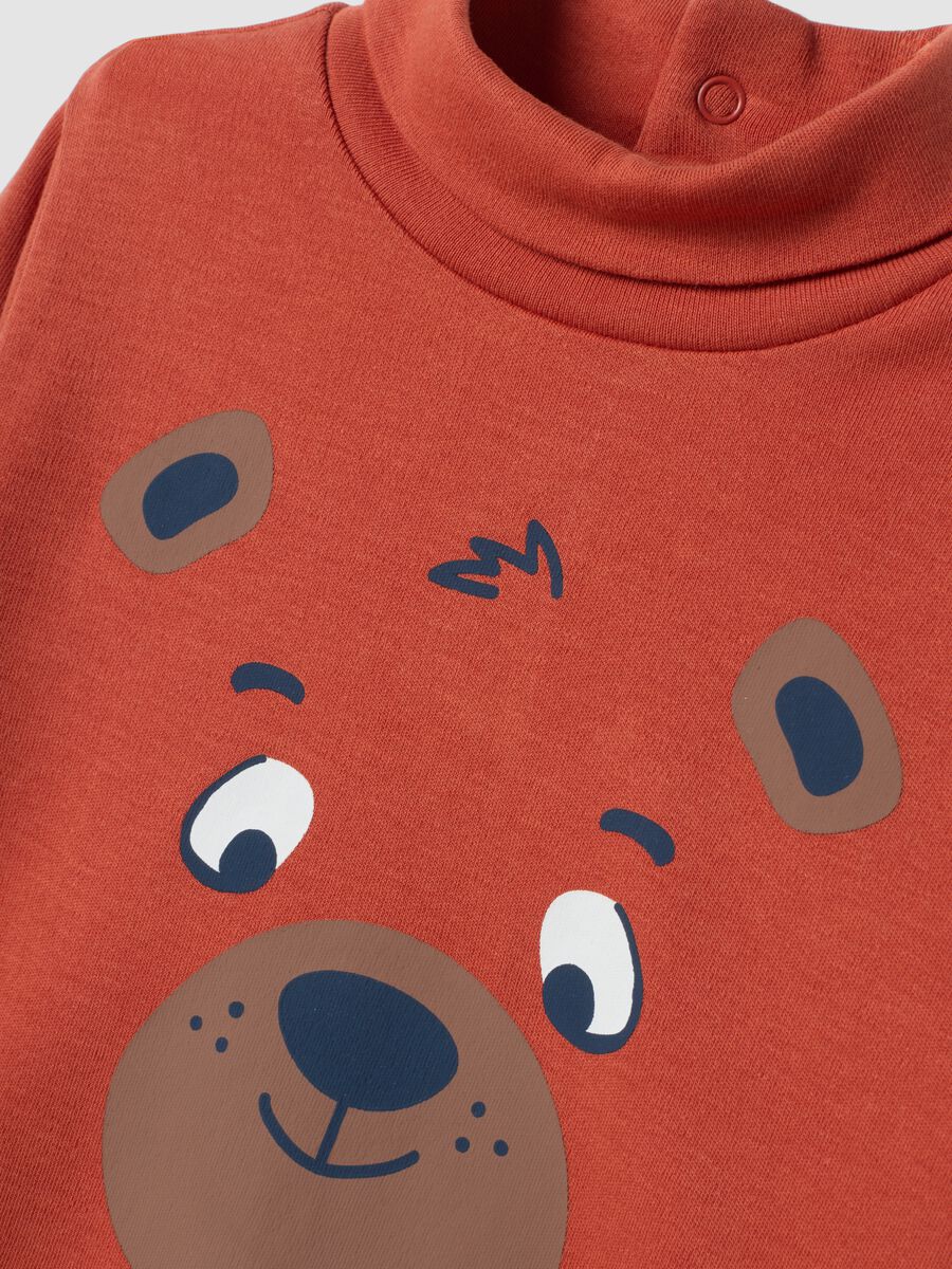 Orange organic cotton roll-neck T-shirt_2