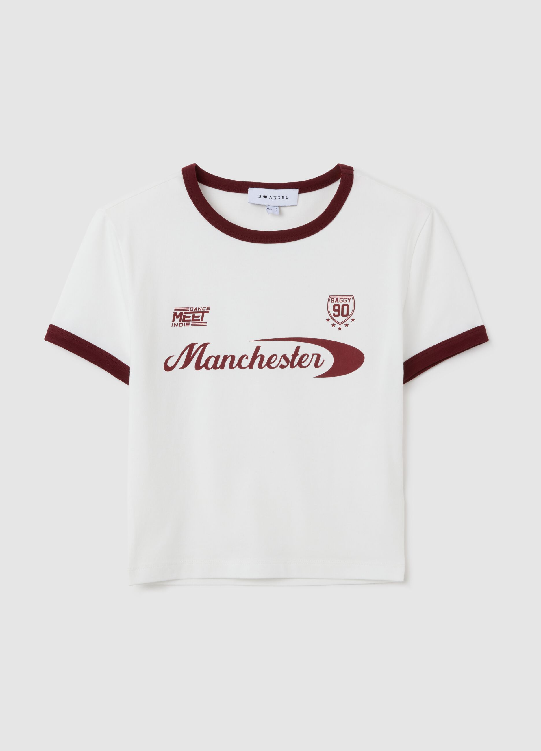 Women's White Cotton Blend T-shirt