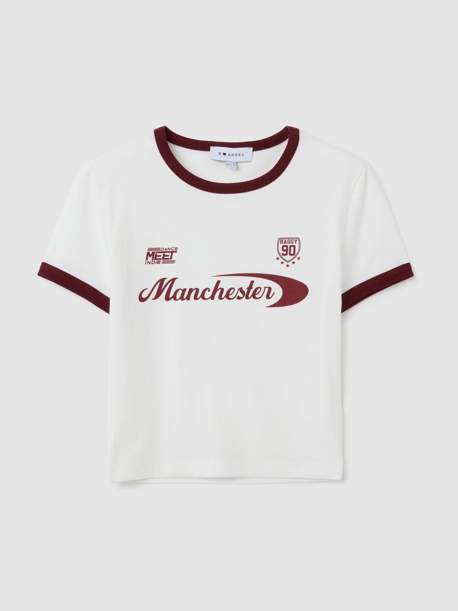 Women's White Cotton Blend T-shirt_0