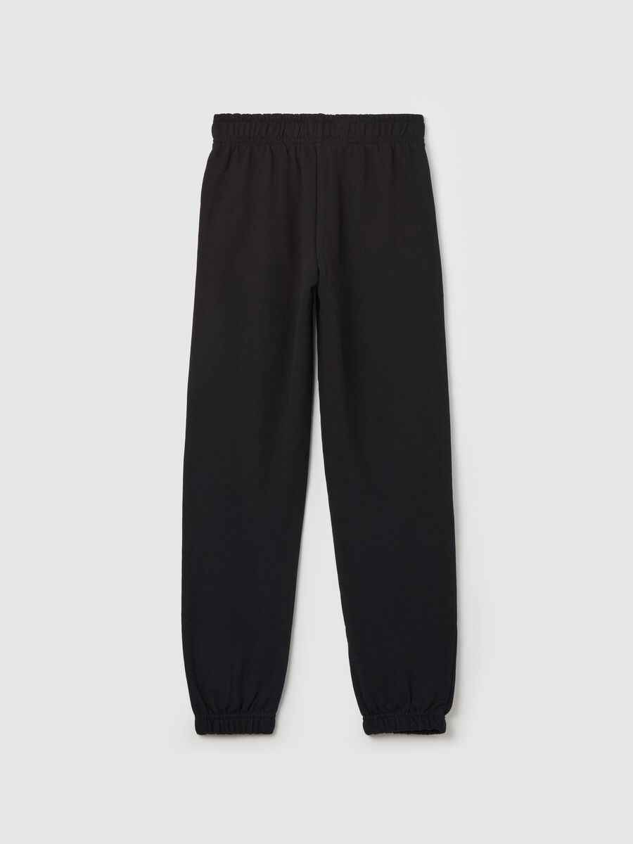Joggers with elasticated edging and lettering print_4