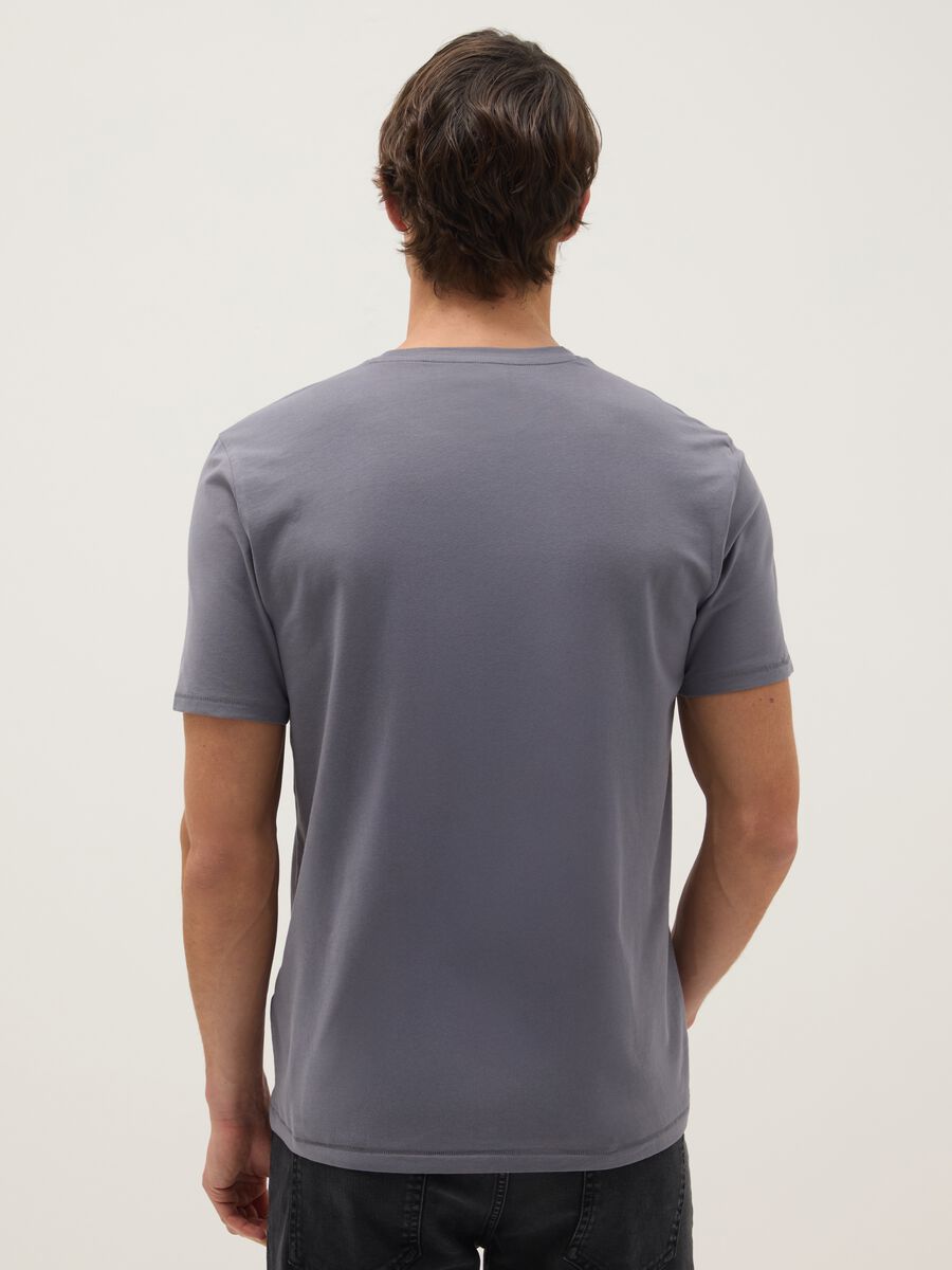 Grey slim fit stretch cotton T-shirt_2