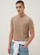 Beige short sleeve regular fit pure cotton t-shirt_0