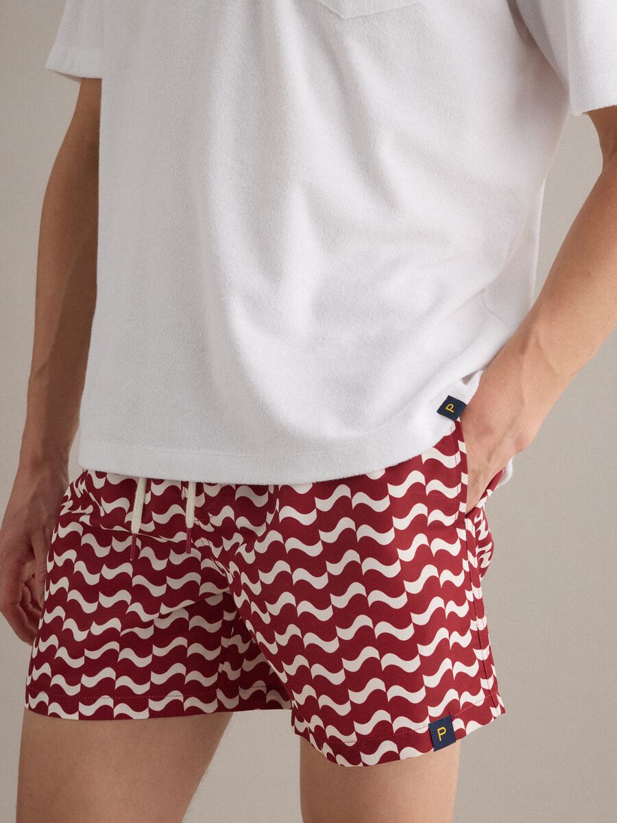 Boxer mare rosso con fantasia ondulata_2