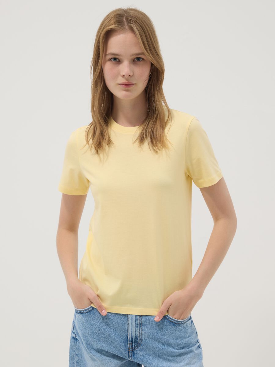 Yellow organic cotton short-sleeve T-shirt_1