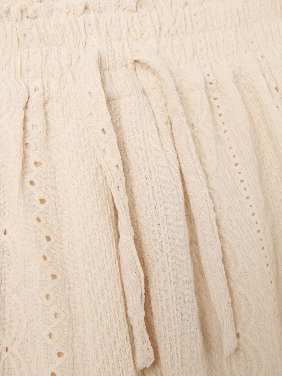 Girls' Beige Stretch Fabric Shorts_2