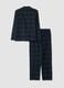 Black and green organic cotton pyjamas with collar, regular fit_2