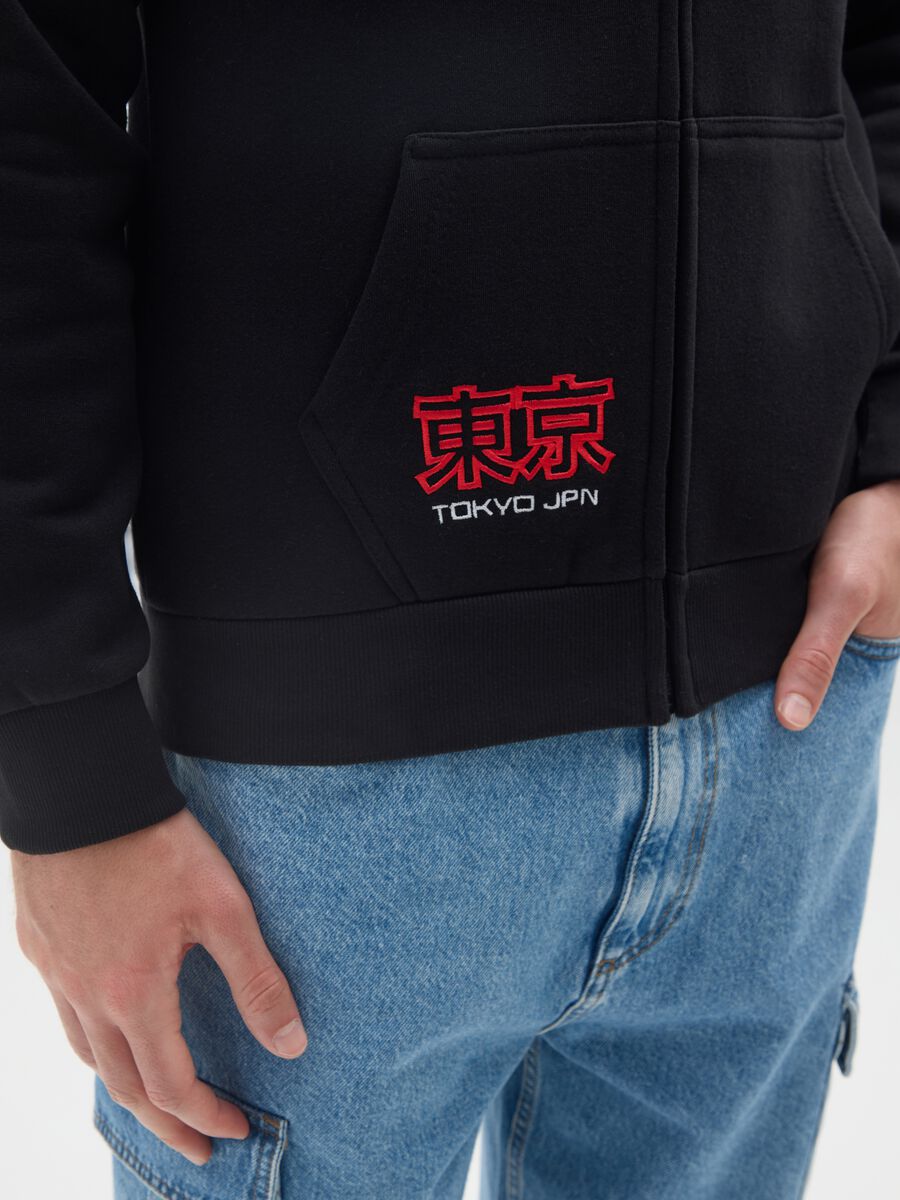 Black Cotton Blend Sweatshirt with Print_3
