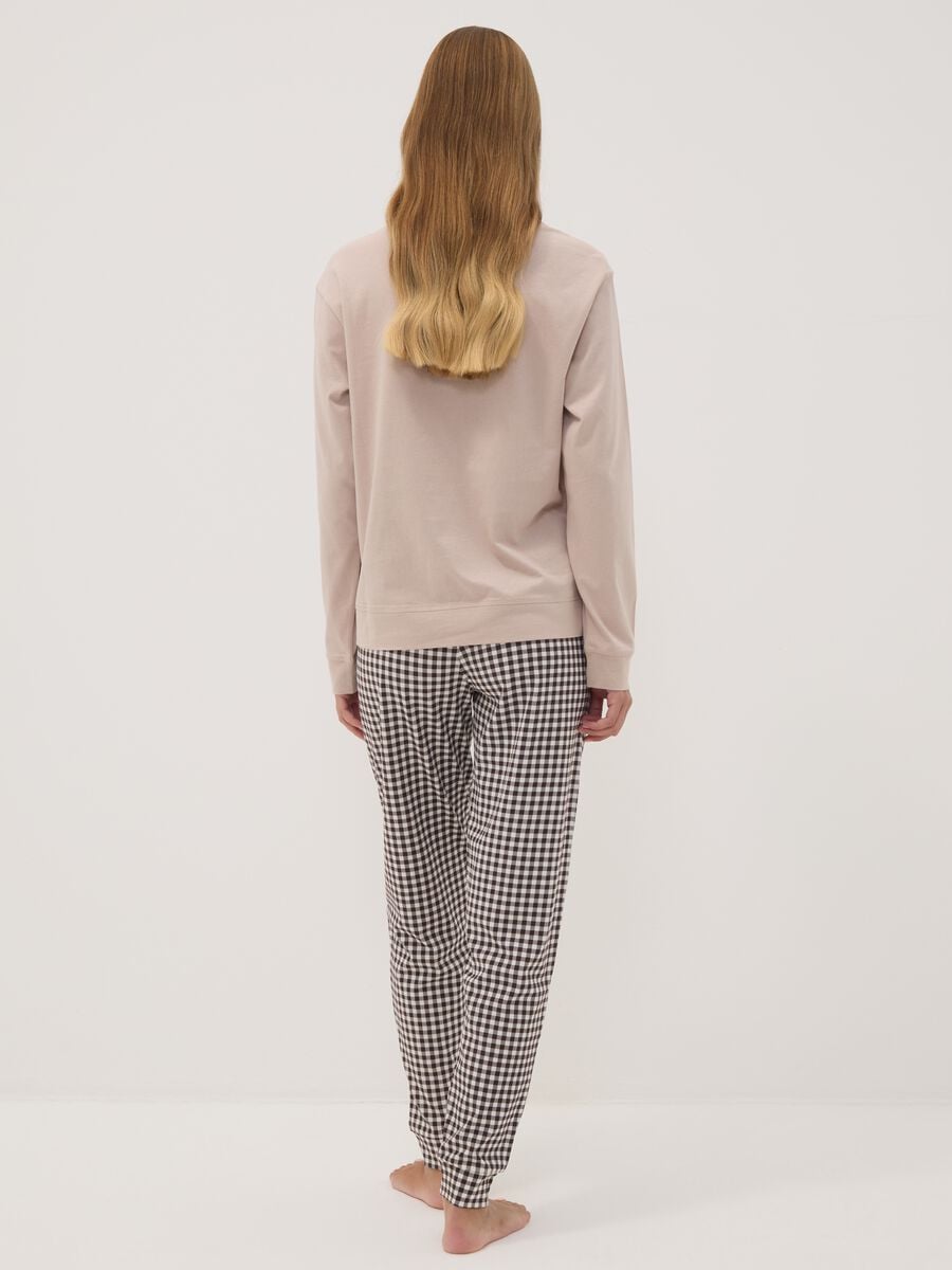 Taupe grey organic cotton pyjamas with print_3