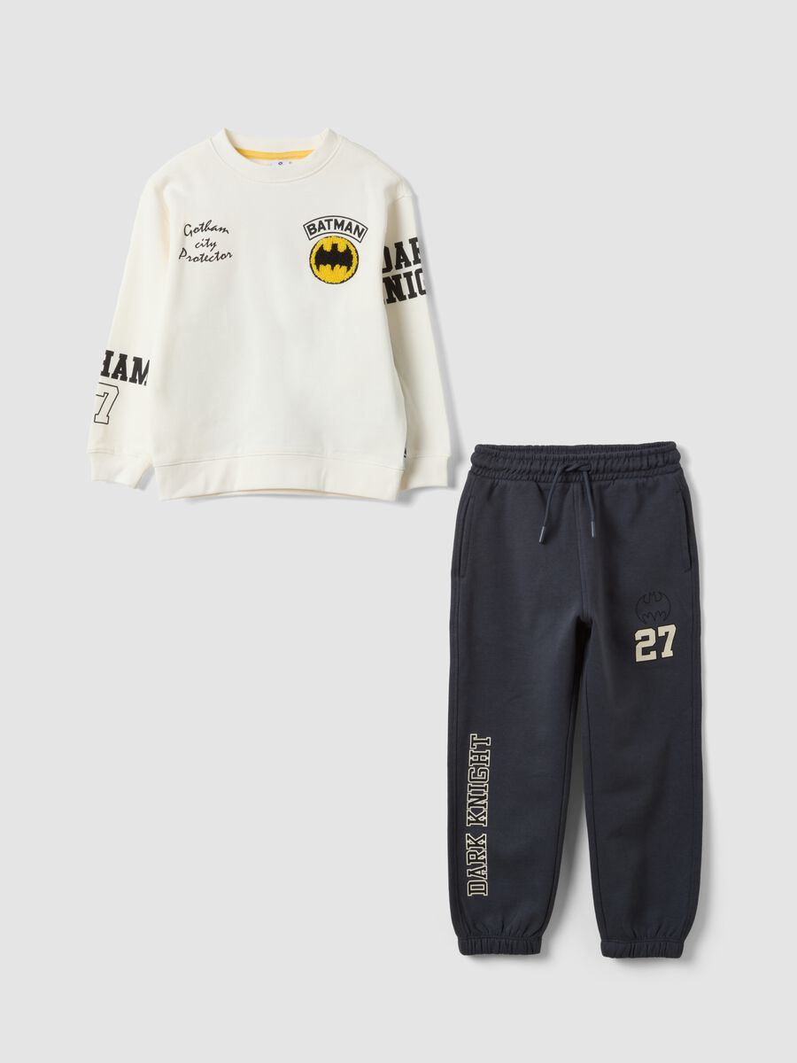 Blue and white pure cotton Batman tracksuit_0
