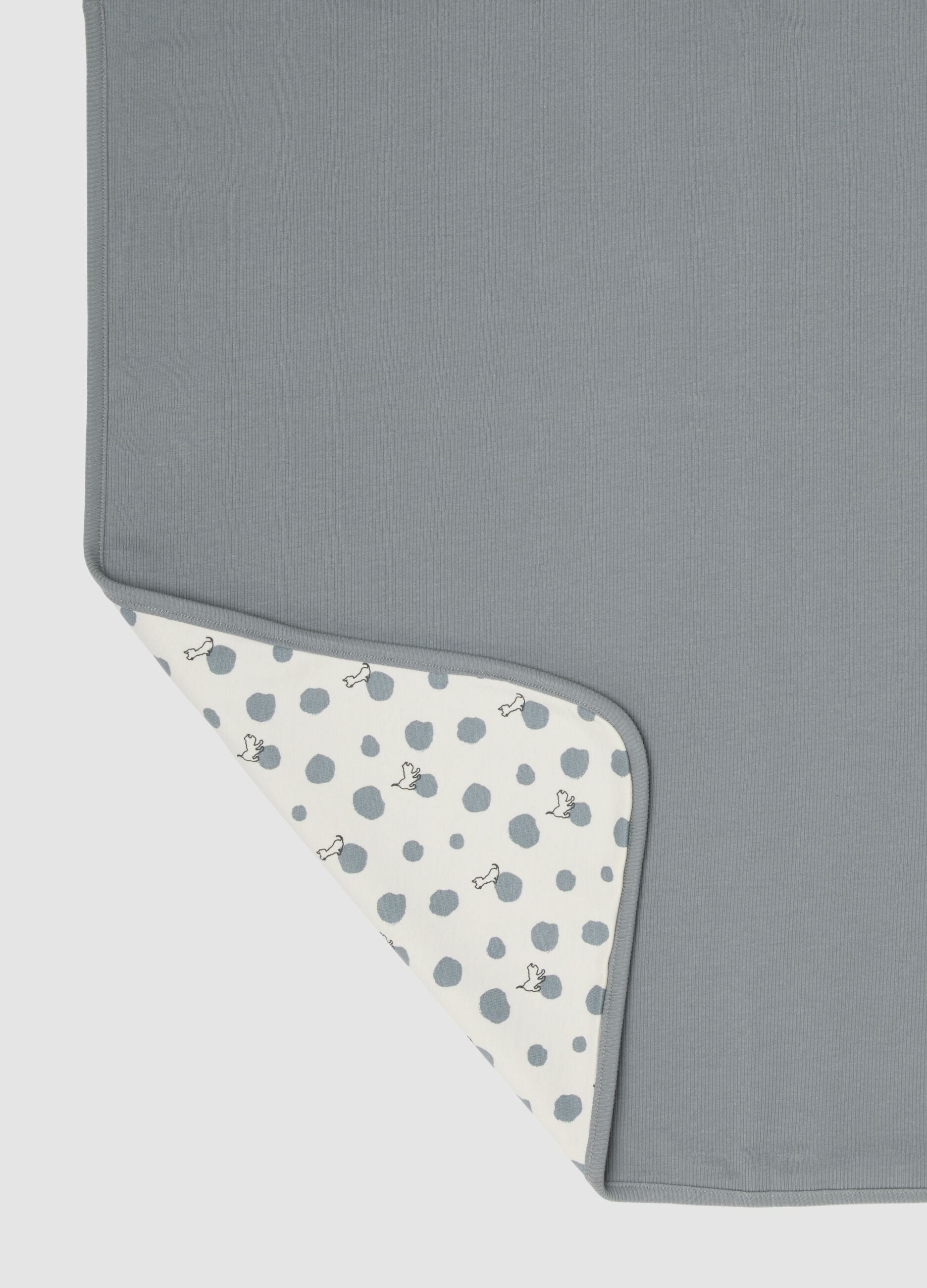 Grey pure organic cotton baby blanket with 101 Dalmatians embroidery