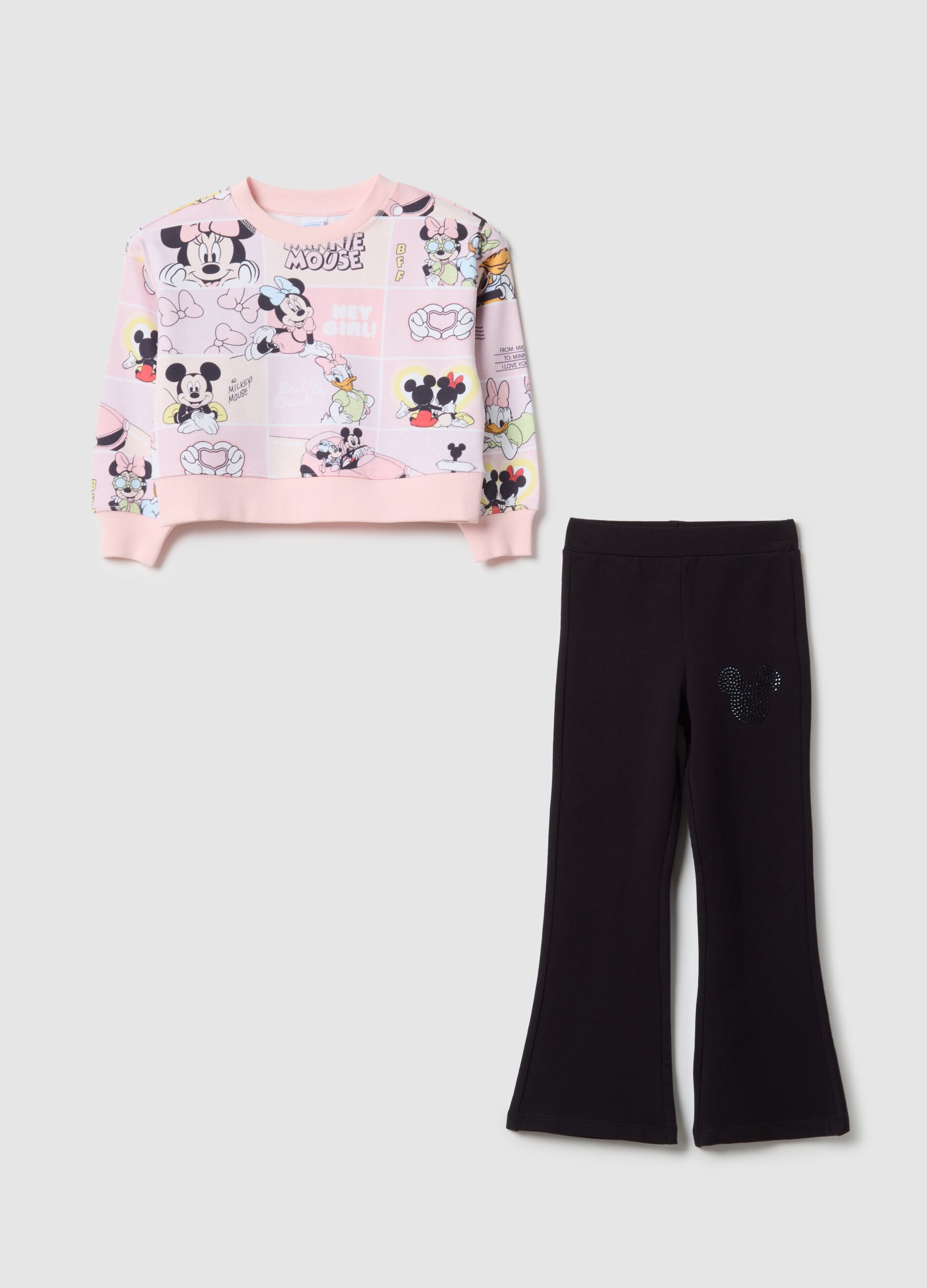 Multicolour cotton-blend jogging set with Minnie Mouse, regular fit