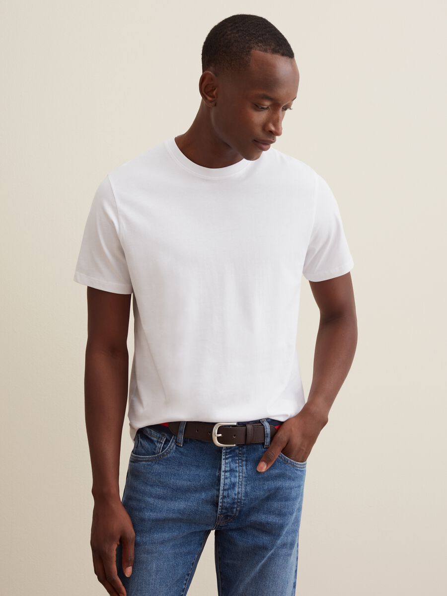 T-shirt in cotone Supima con scollo rotondo_0