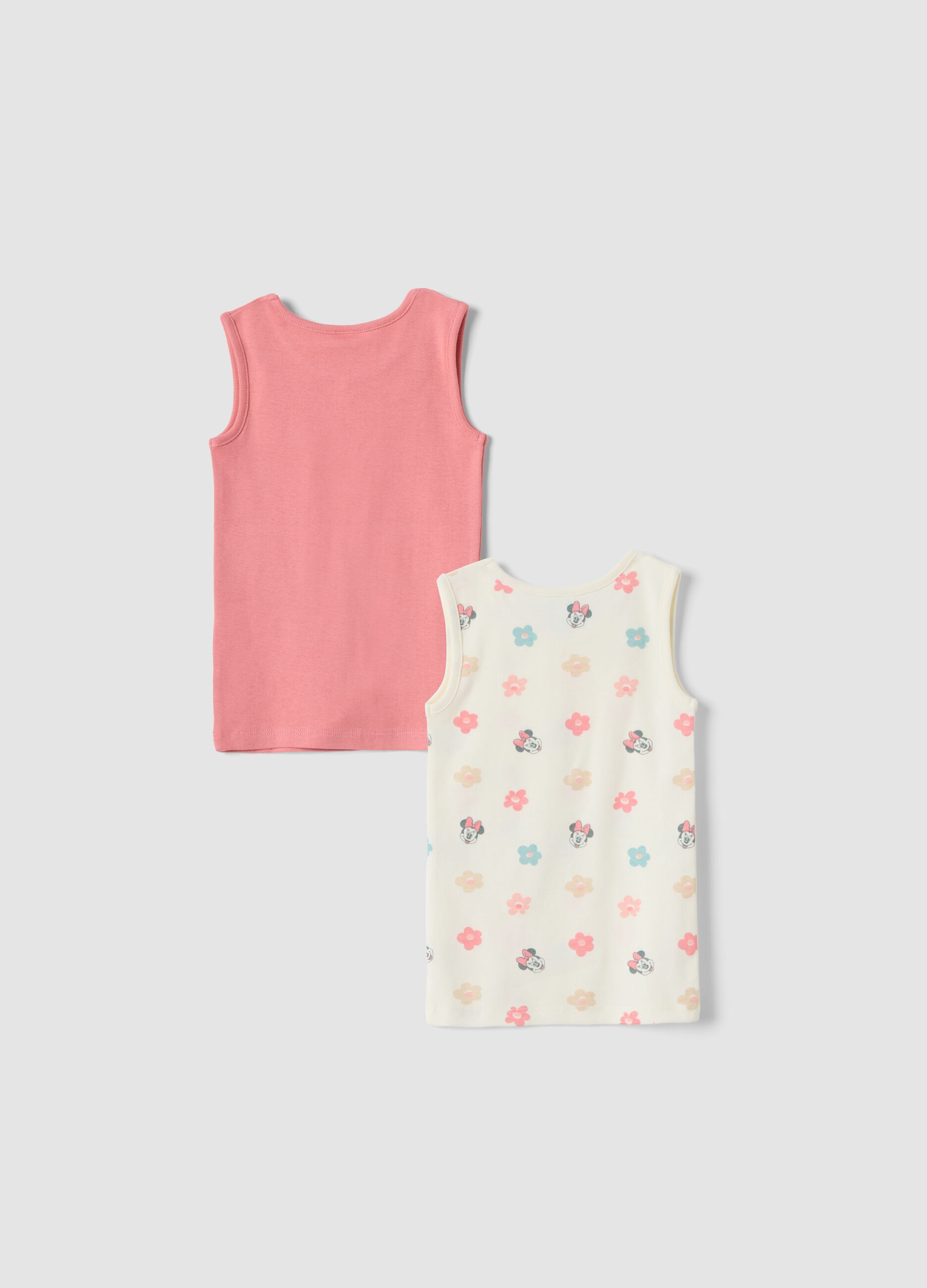 2-pack multicolour Minnie print organic cotton vests