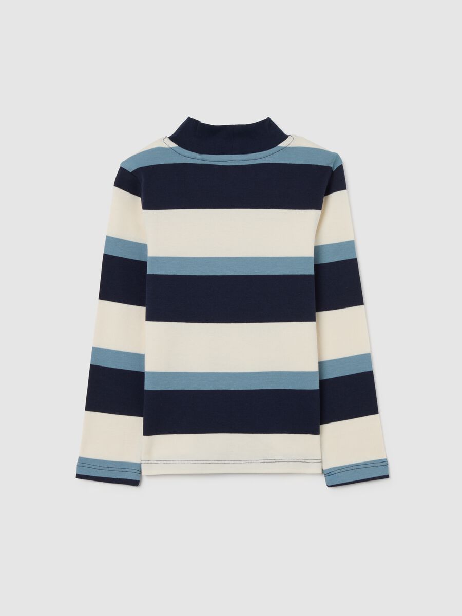 Multicolour striped child's sweater in pure cotton regular fit_1