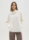 White Regular Fit Turtleneck Sweater with Embroidery_0