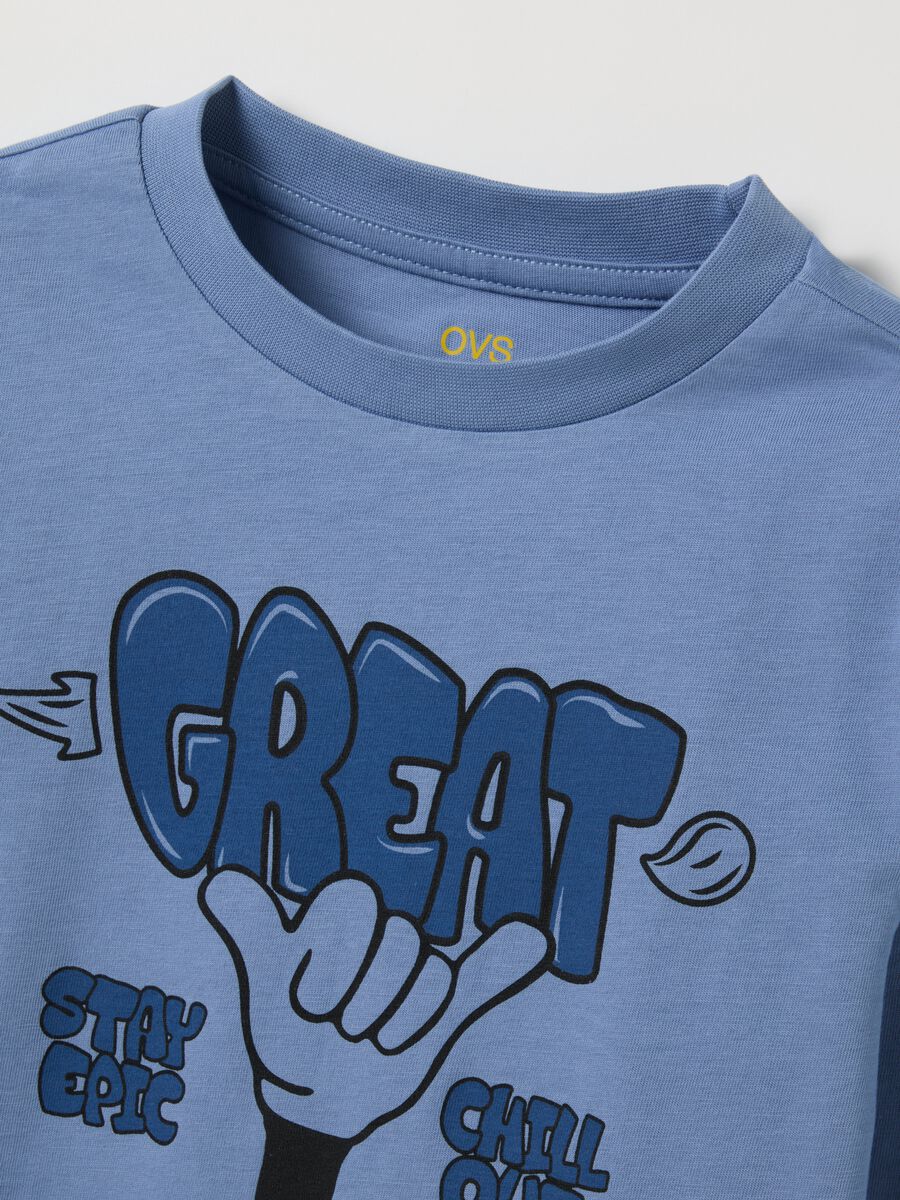 Blue pure cotton children's t-shirt_2
