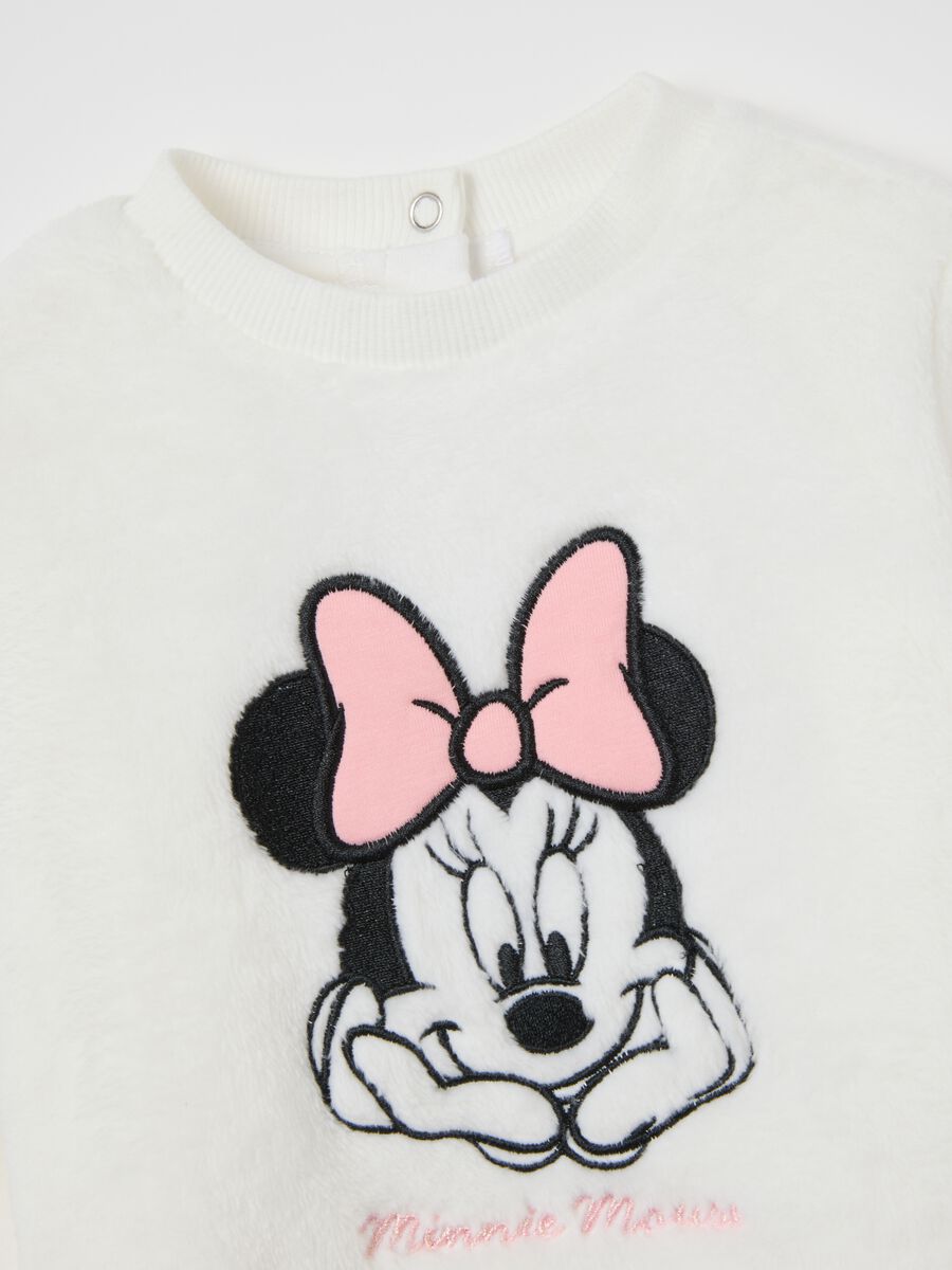 White regular fit girl sweatshirt with Minnie_2