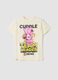Children's regular fit beige pure cotton t-shirt with prints_3