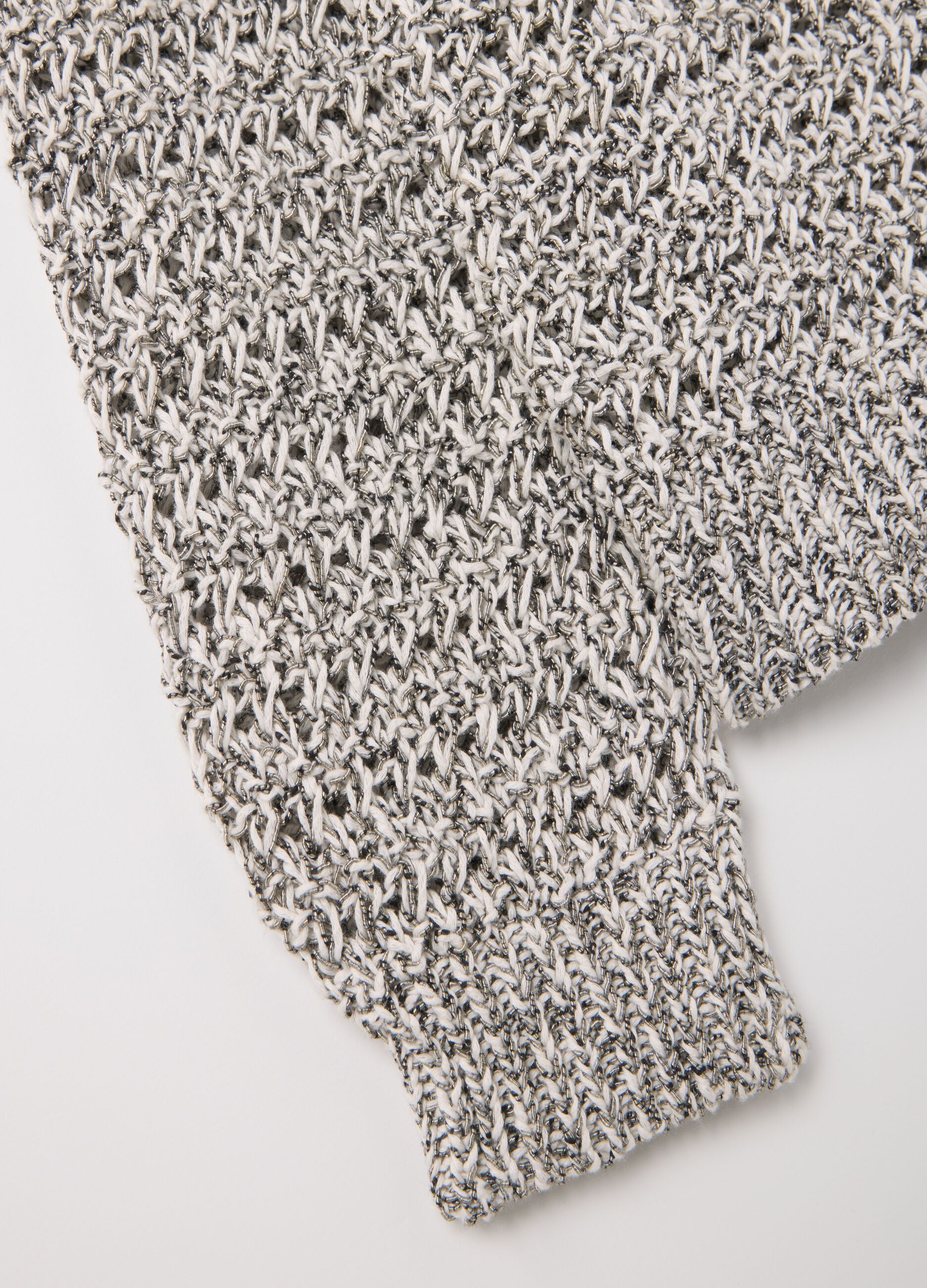 Mélange openwork pullover