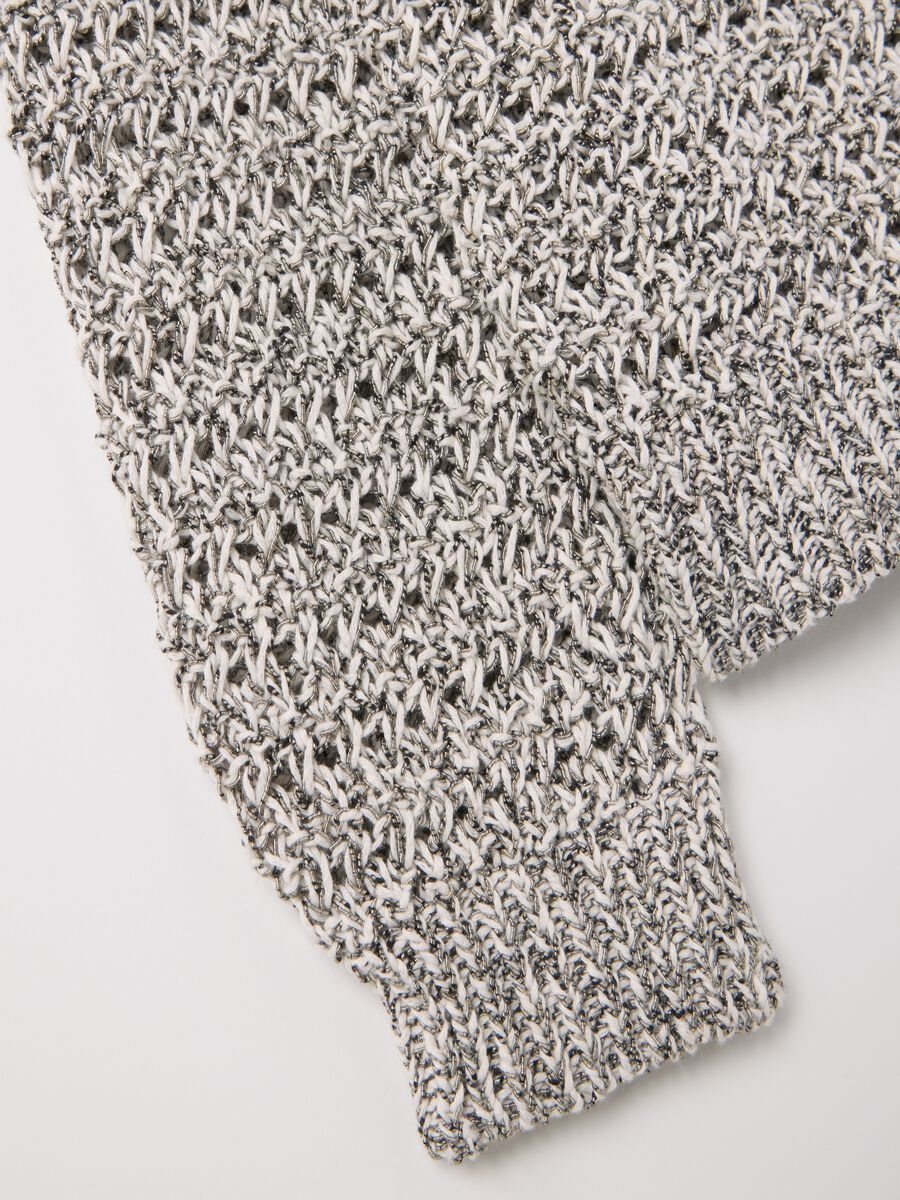 Mélange openwork pullover_5