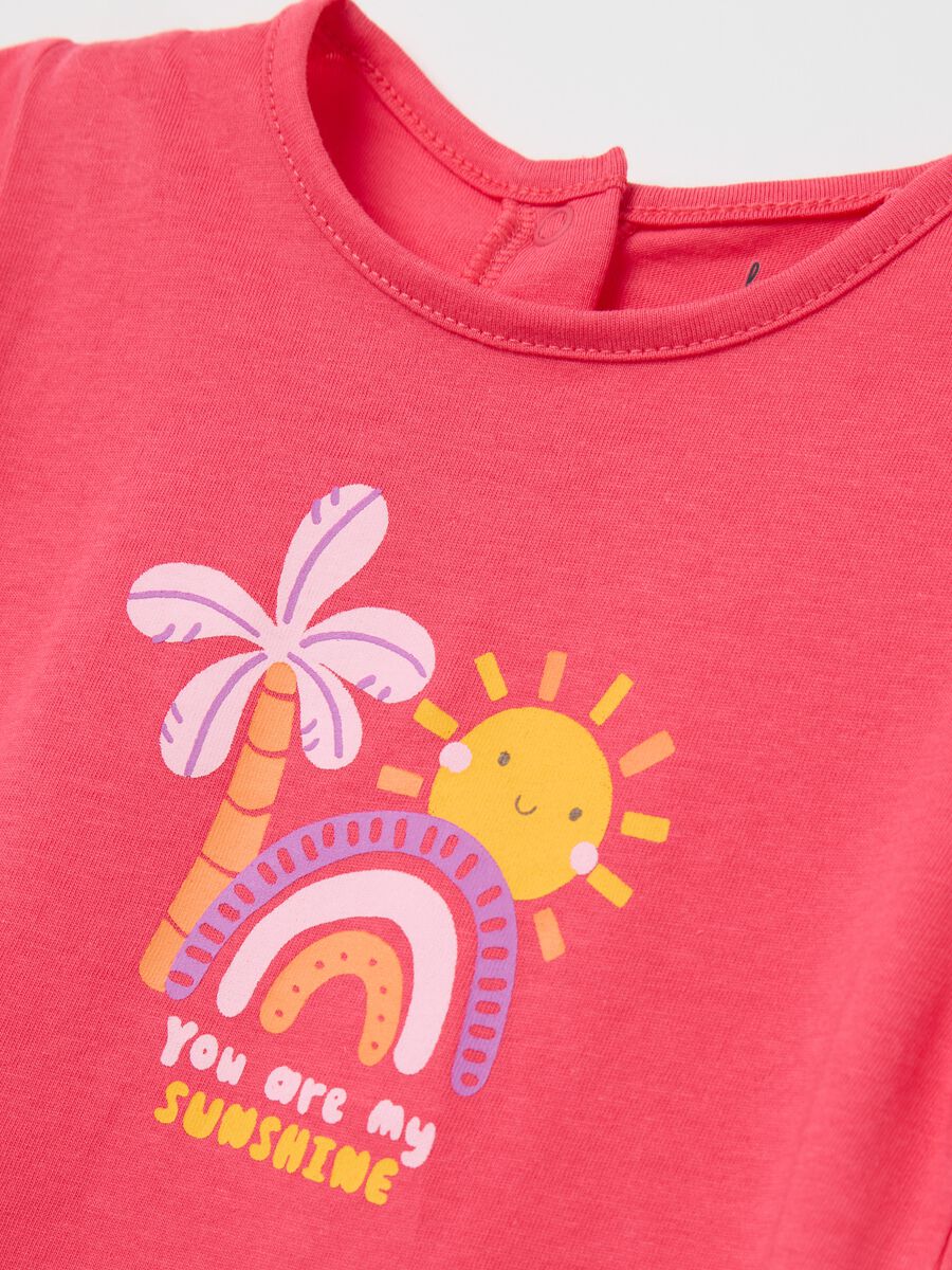 Pink and yellow cotton pyjamas with print_3
