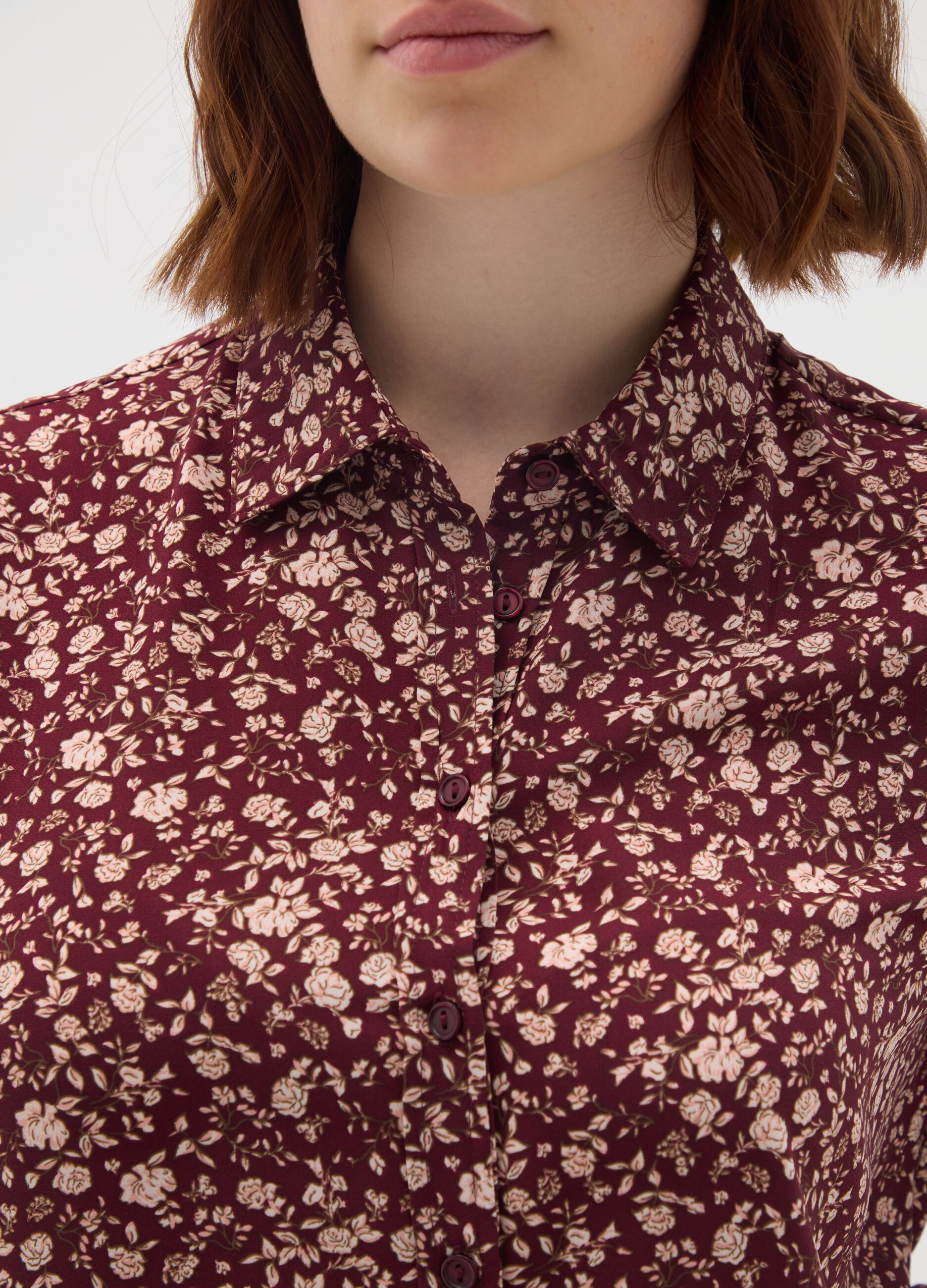 Multicolour mixed fabric regular fit shirt