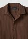 Brown pure cotton regular-fit striped shirt with chest pocket_5