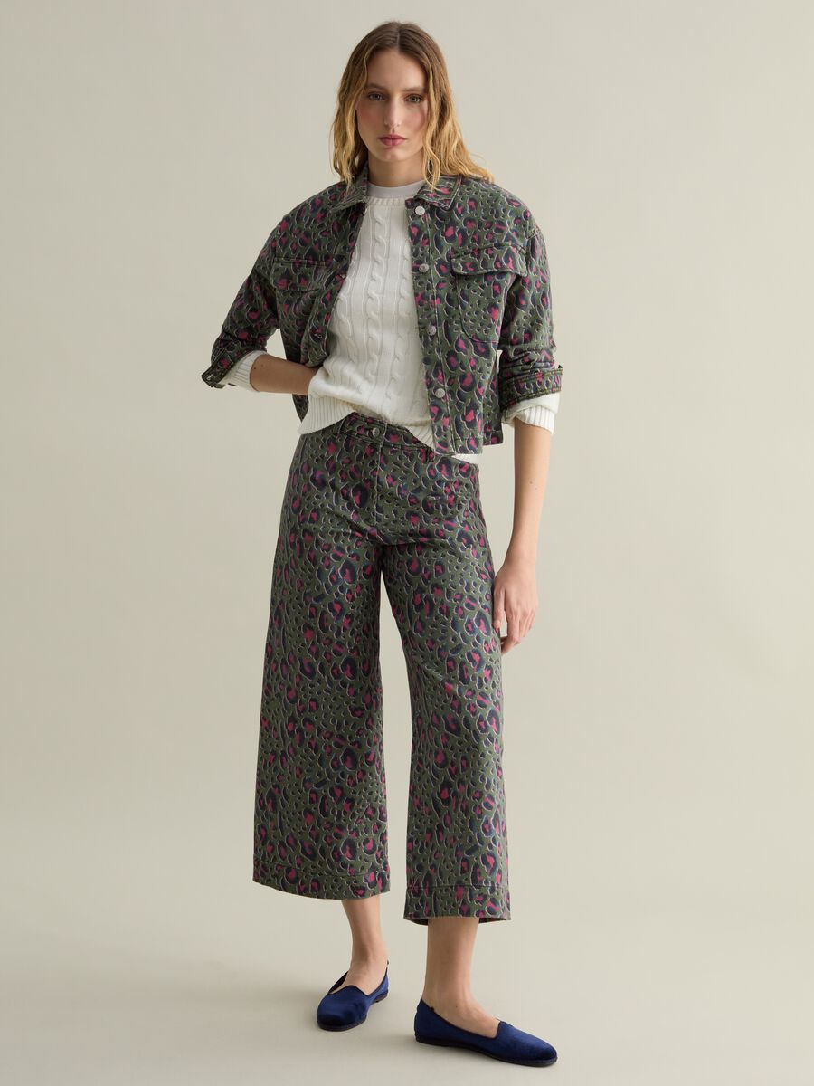 Wide-leg trousers with animal print pattern_0