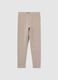 Girls' skinny beige leggings in stretch cotton_0