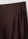 Brown satin midi skirt in stretch fabric_5