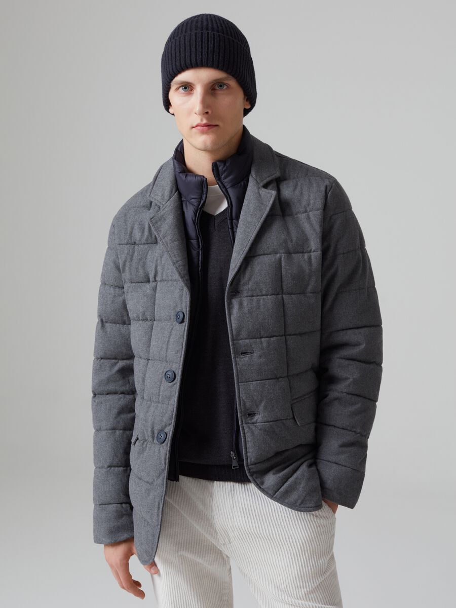 Giacca corta trapuntata con gilet full-zip_0