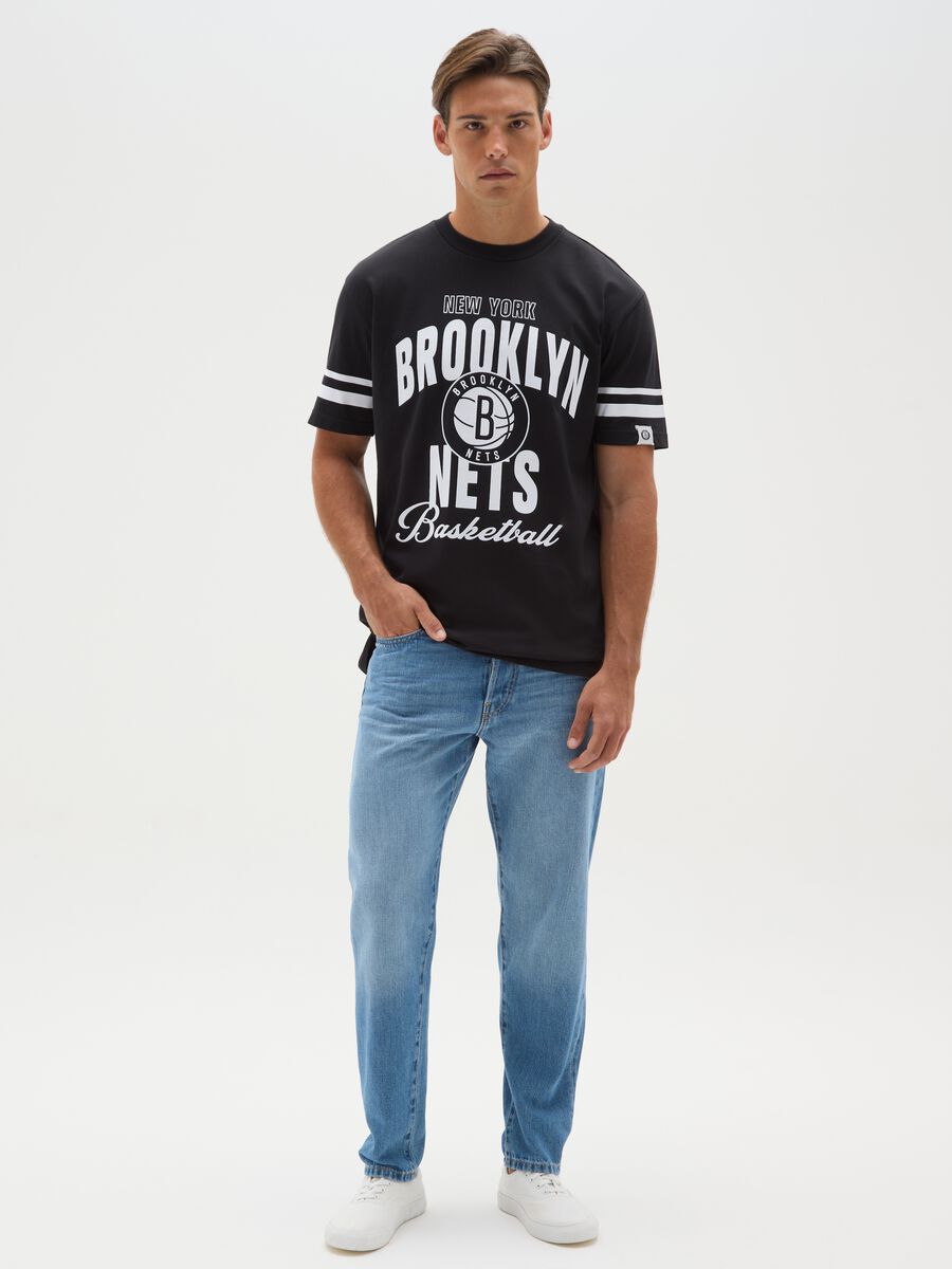 T-shirt in puro cotone multicolor con stampa NBA_1