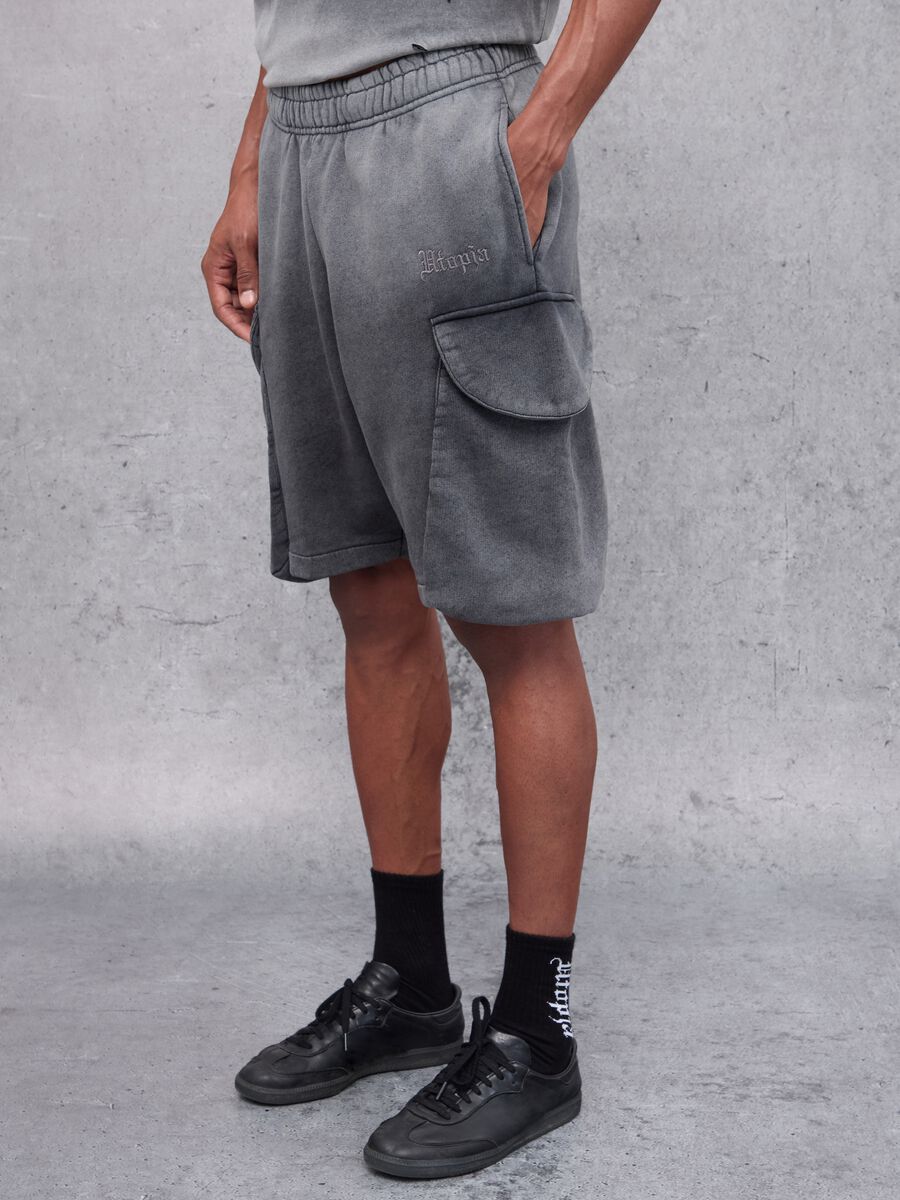 Sunfaded Cargo Sweat Shorts Vintage Grey_1