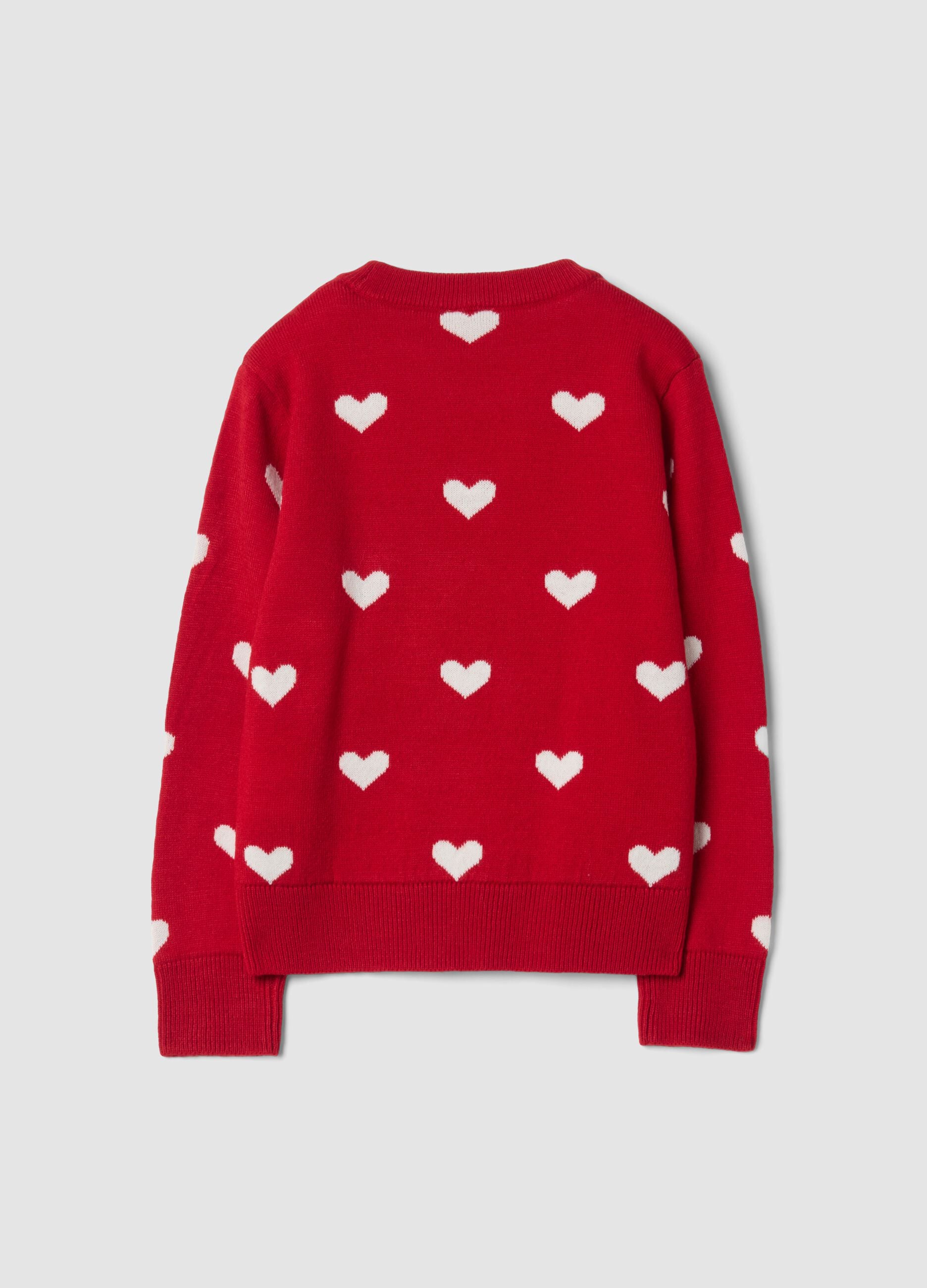 Maglia rossa a tema Minnie & Me con cuori