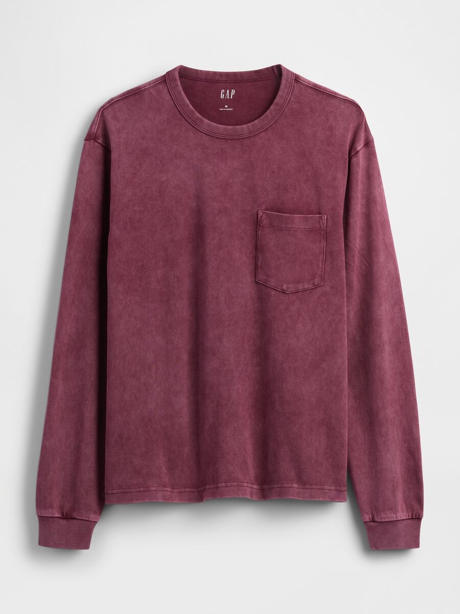 Long sleeve purple cotton top_3