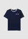Women's pure cotton blue t-shirt with logo_4