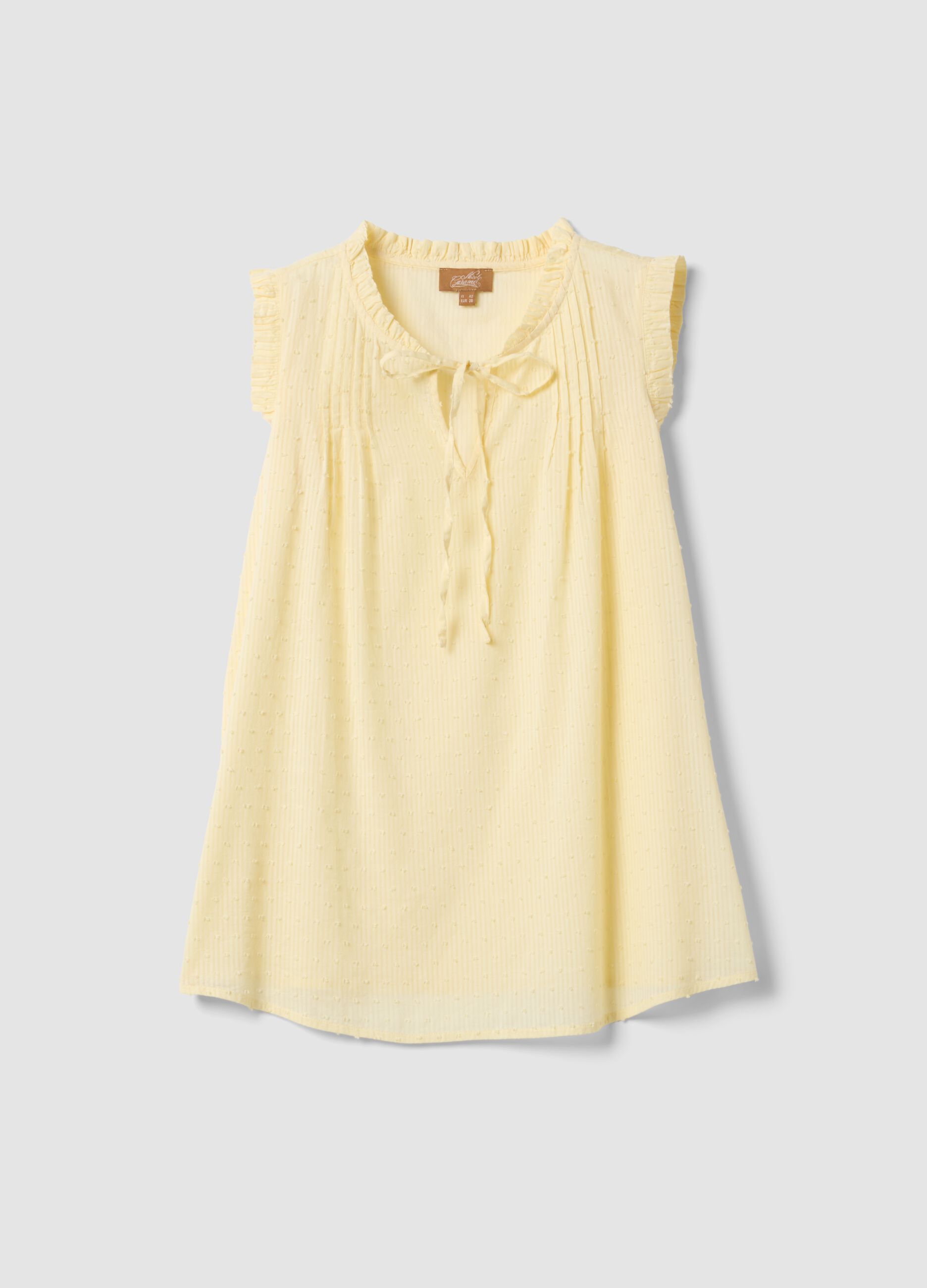 Yellow maternity blouse in pure cotton