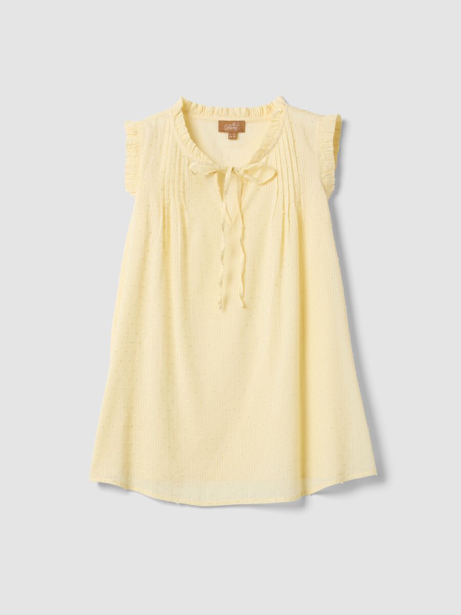 Yellow maternity blouse in pure cotton_4