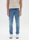 Slim fit stretch cotton blue denim jeans_1
