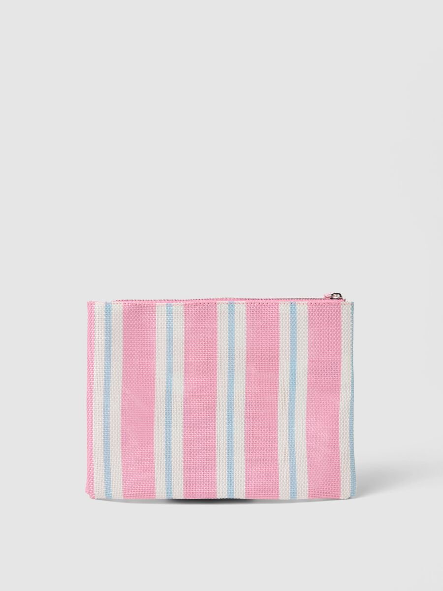 Multicoloured striped wallet with embroidered writing_1