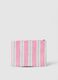 Multicoloured striped wallet with embroidered writing_1