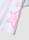 White pure cotton girls' t-shirt regular fit with stars_3