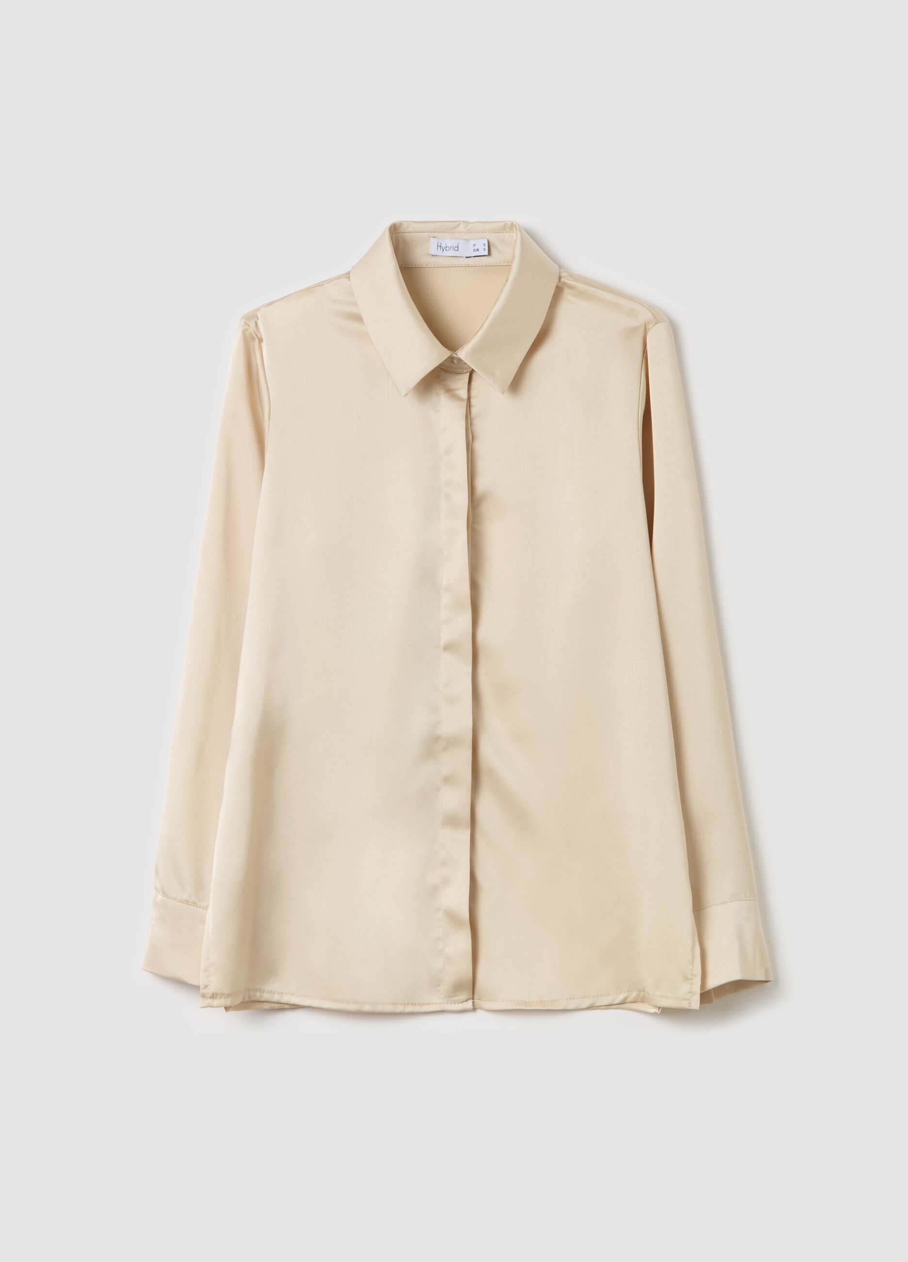 Solid colour satin shirt
